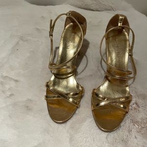 Nine West Gold Strappy Heels
